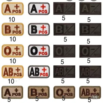 

100Pcs 3D Embroidery Blood Type Patch Chapter A+B+AB+O+ Front POS A-B-AB-O Negative NEG Blood Type Patch