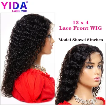 

Kinky Curly Wig Malaysian Lace Front Human Hair Wigs 150% Density Pre Plucked 13x4 Remy Lace Wigs For Black Women YIDA Wig