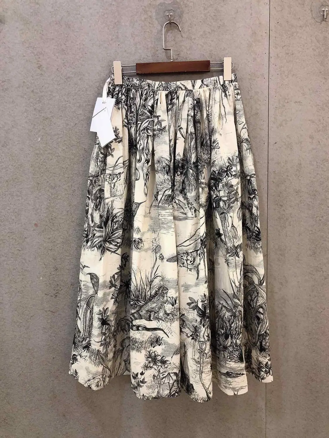 

high quality autumn new women flower prints casual skirt female cotton midi skirt rmsx 8.29