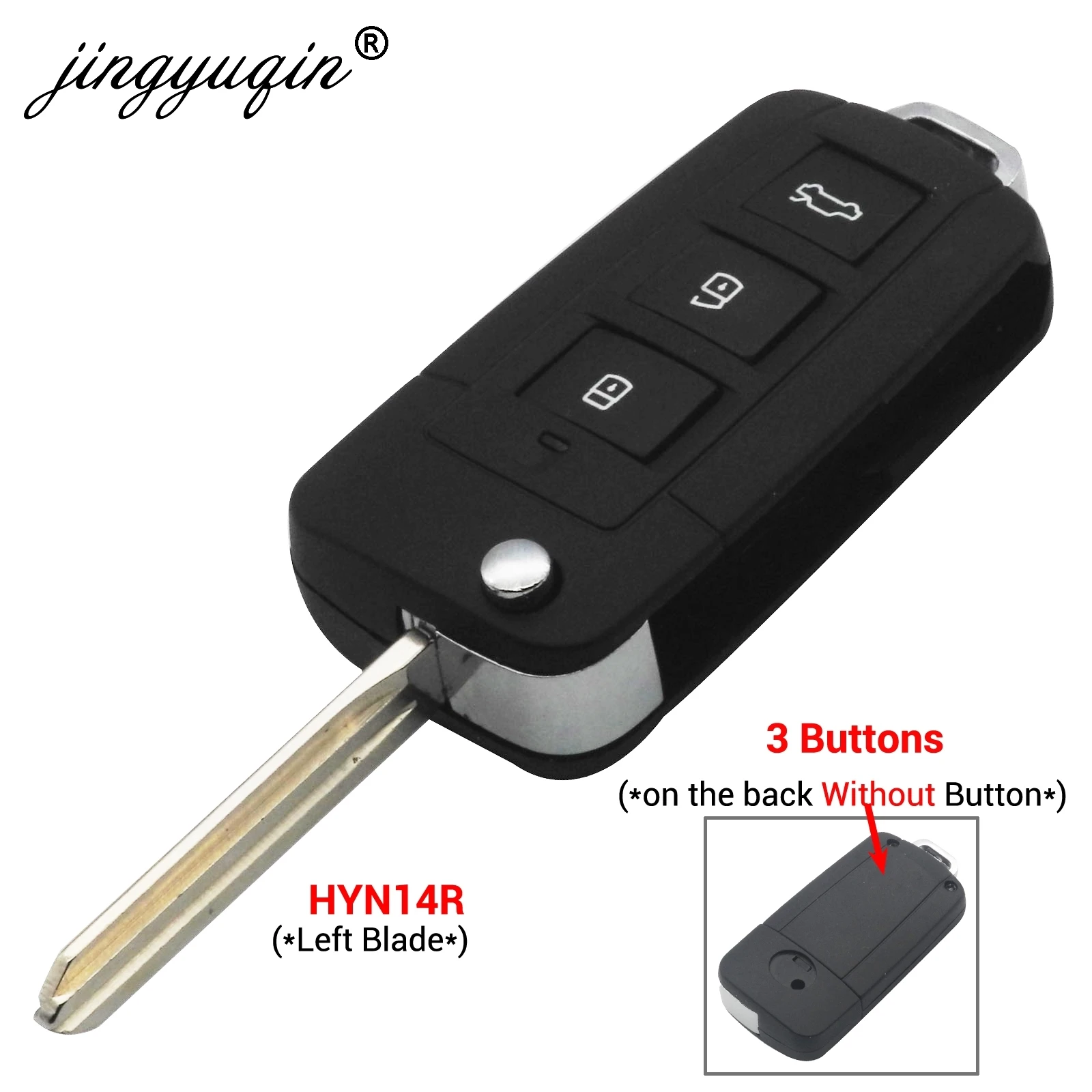 Jingyuqin 10 шт. для Kia Hyundai Elantra Sonata Genesis чехол автомобильного ключа HYN10 HYN14R 3/4