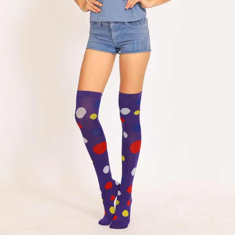 

Women Clown Polka Dot Stockings Halloween Cosplay Party Christmas Warm Autumn Winter Stockings Multicolor