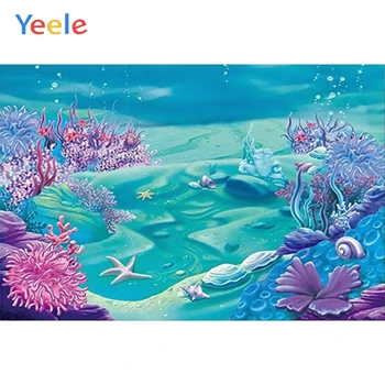 

Seabed Backdrop Wonderland Fish Coral Baby Birthday Party Photocall Customized Photography Background Vinyl For Photo Studio