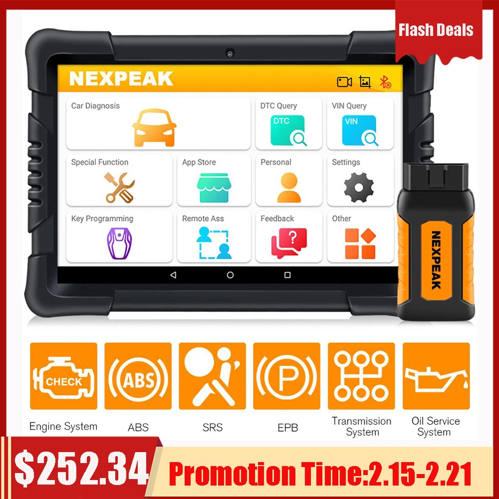 NEXPEAK K1 Pro OBD2 Car Diagnostic Scanner Tool for Auto ABS Airbag Oil EPB DPF Reset Obd 2 Bluetooth All System Car Diagnostics
