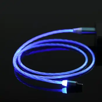 

1m Colorful LED Magnetic Optical Data Cable Portable Smart Phones Magnetic Type-C Charging Cable Data Line for Android Phones