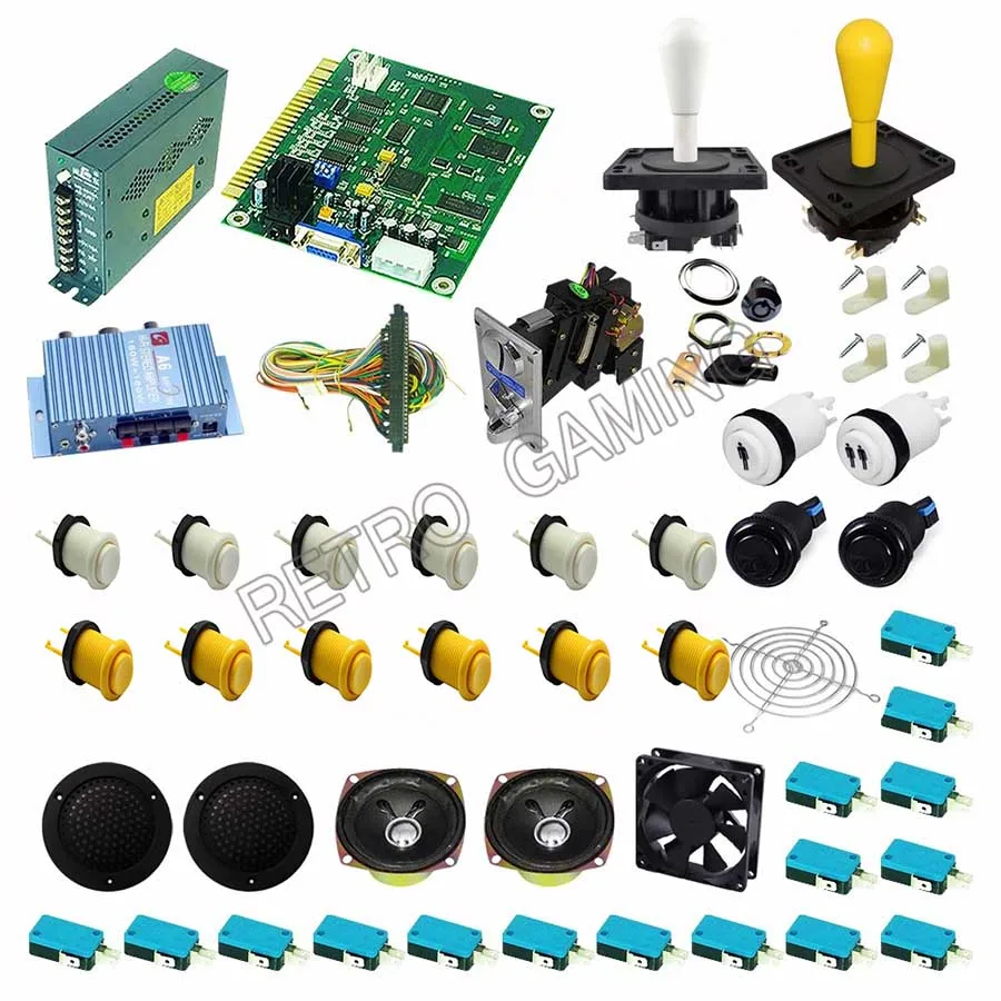 US $196.80 Classical 60 in 1 Game Arcade DIY Full kit with power supplyspeakerzippy joystickpush button jamma harness for 2 players
