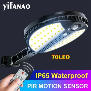 

70LED Street Light PIR Motion Sensor Detection Wall Lamps for Home Garden Fence Highway Solar Outdoor Lamp IP65 Waterproof