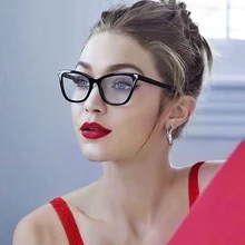 YOK'S для женщин большой кошачий глаз оптические очки по рецепту Рамки прозрачные разноцветные леденцы Декор близорукость для чтения Oculos WN1327