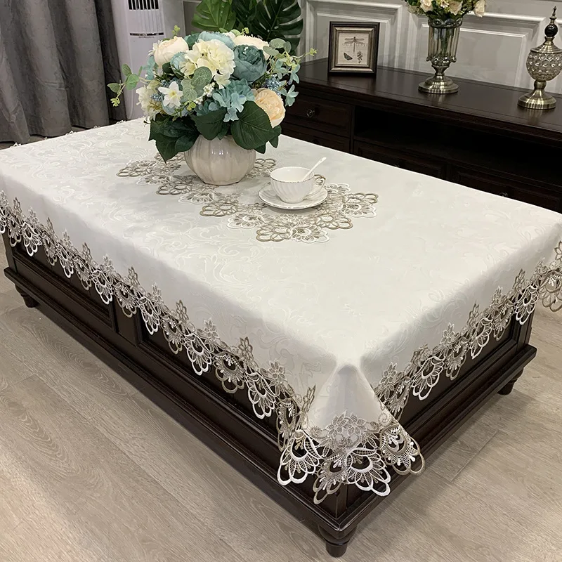 

Lace Tea Table TableCloth European TableCloth Modern Simple Living Room Rectangular Cover Nordic Style Cover Cloth