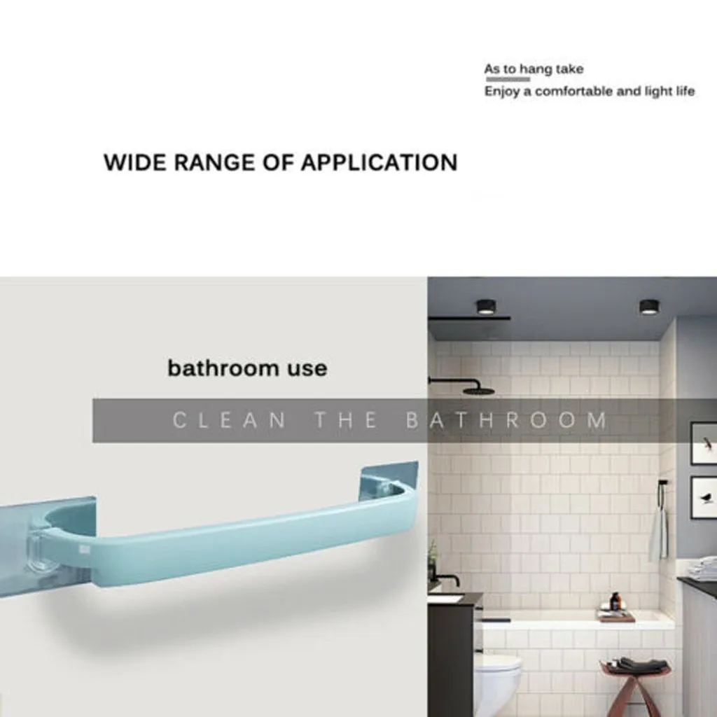 Multifunction Towel Rail Rack Holder Wall Mounted Bathroom Self-adhesive Hanging Hanger Shelf Rack Holder