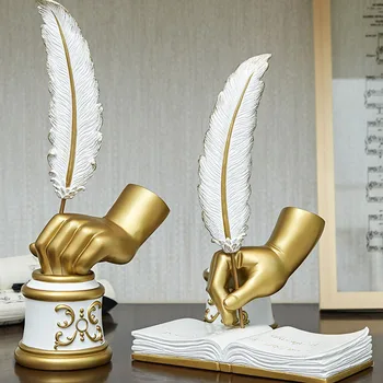 

Luxury Resin Feather Decorations Home Accessories Living Room Study Wine Cabinet Handicraft Decoration Housewarming Birthdaygift