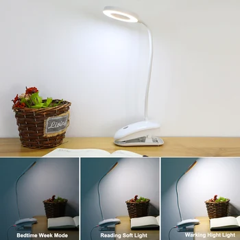 

Creative clip folding eye protection LED Desk Lamp 7000K Eye Protection Desk Light Switch Sensor Control Bendable Study Lamp