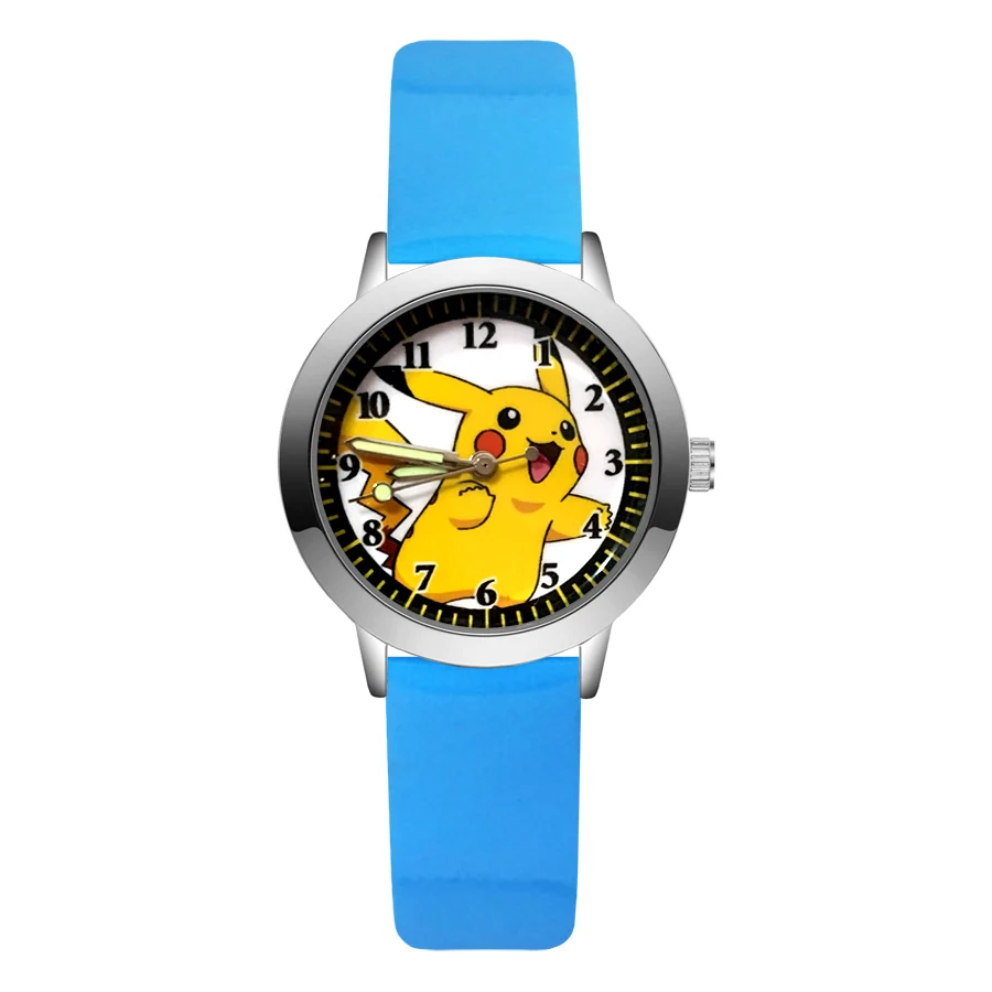 Sky Blue Fashion Cute pretty style Children's Watches Kids Student Girls Quartz leather Wrist Watch JA171 - Цвет: Sky Blue