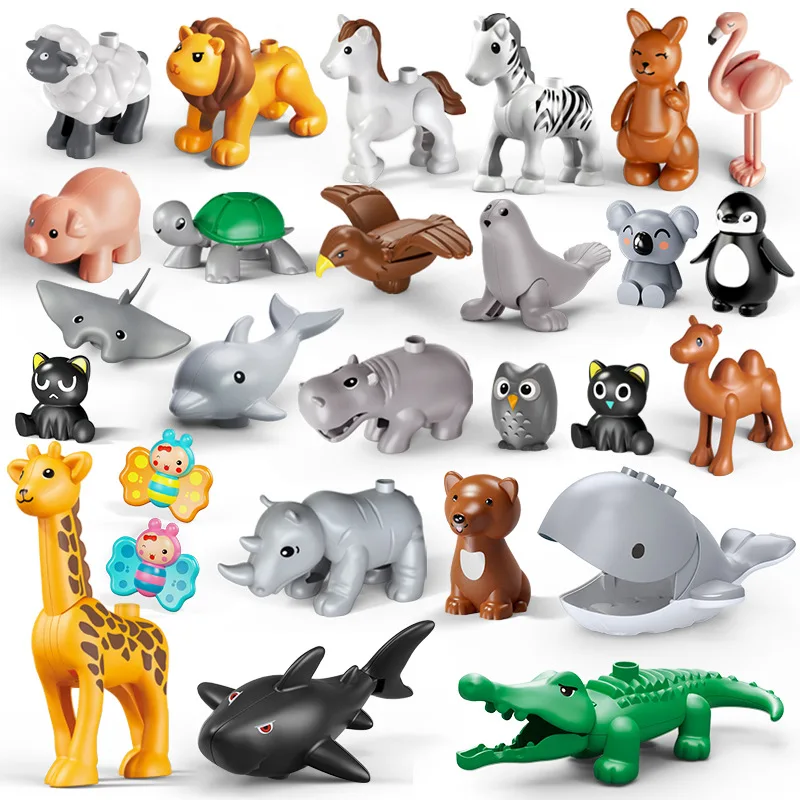 Brick Animal Spelling Building Blocks New Animal Cartoons Sea Flamingo Compatible With Brick Toy For Children Christmas Gift