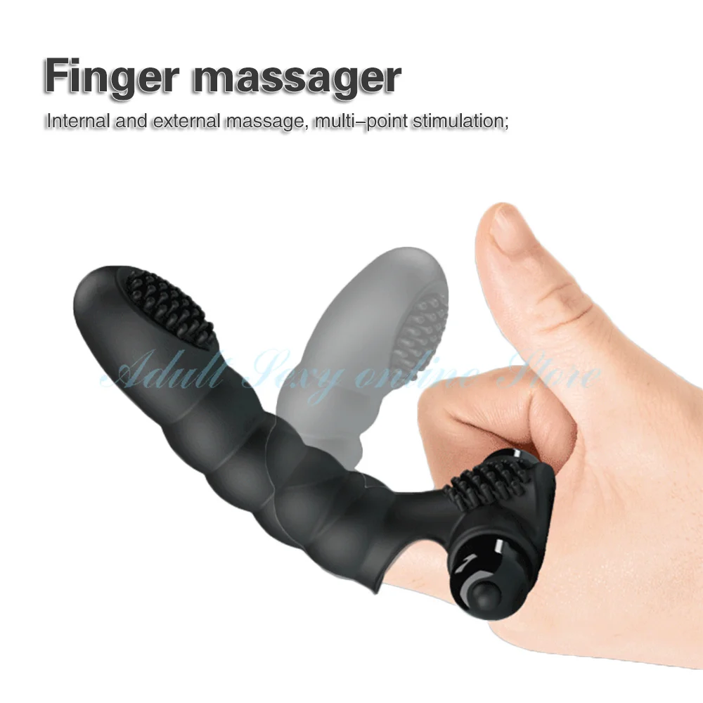 Female Sex Toy Dildo Vibrator Finger Sleeve G Spot Massage Clitoris Stimulator