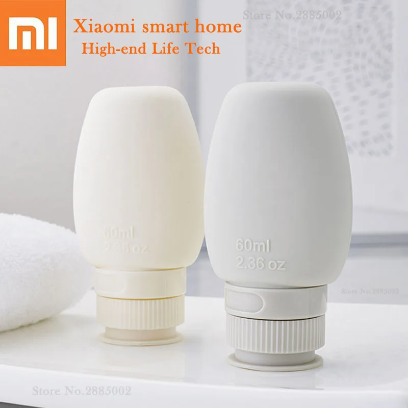 

Xiaomi Silicone Refillable Bottle Travel Press Squeeze Containers Shampoo Bath Cosmetic Containers Sub-bottling Tube 60ml 80ml