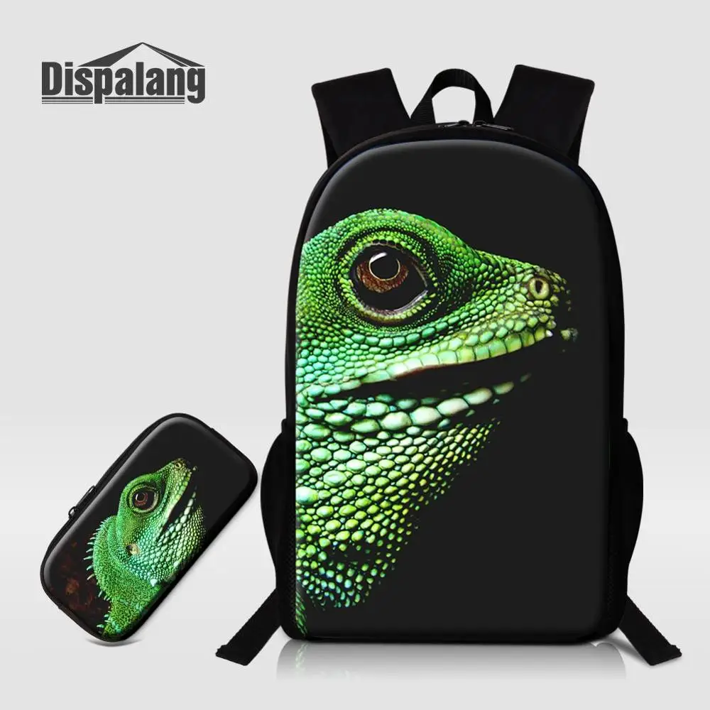 2 PCS Set10 Школьный рюкзак с 3D принтом в виде ящерицы; комплект из 2 предметов; школьный рюкзак; чехол-карандаш для мальчиков; Детский рюкзак на заказ; рюкзак для детей младшего возраста - Цвет: 2 PCS Set10