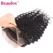 Beaufox глубокая волна 360 кружева фронтальное Закрытие с ребенком волосы бразильские волосы человеческие волосы 360 закрытие Remy