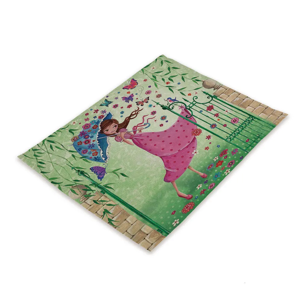 Nordic Kitchen Table Mats Flower American Placemats Cup Coaster Rectangle Kitchen Placemat Doily Manteles Individuales De Mesa