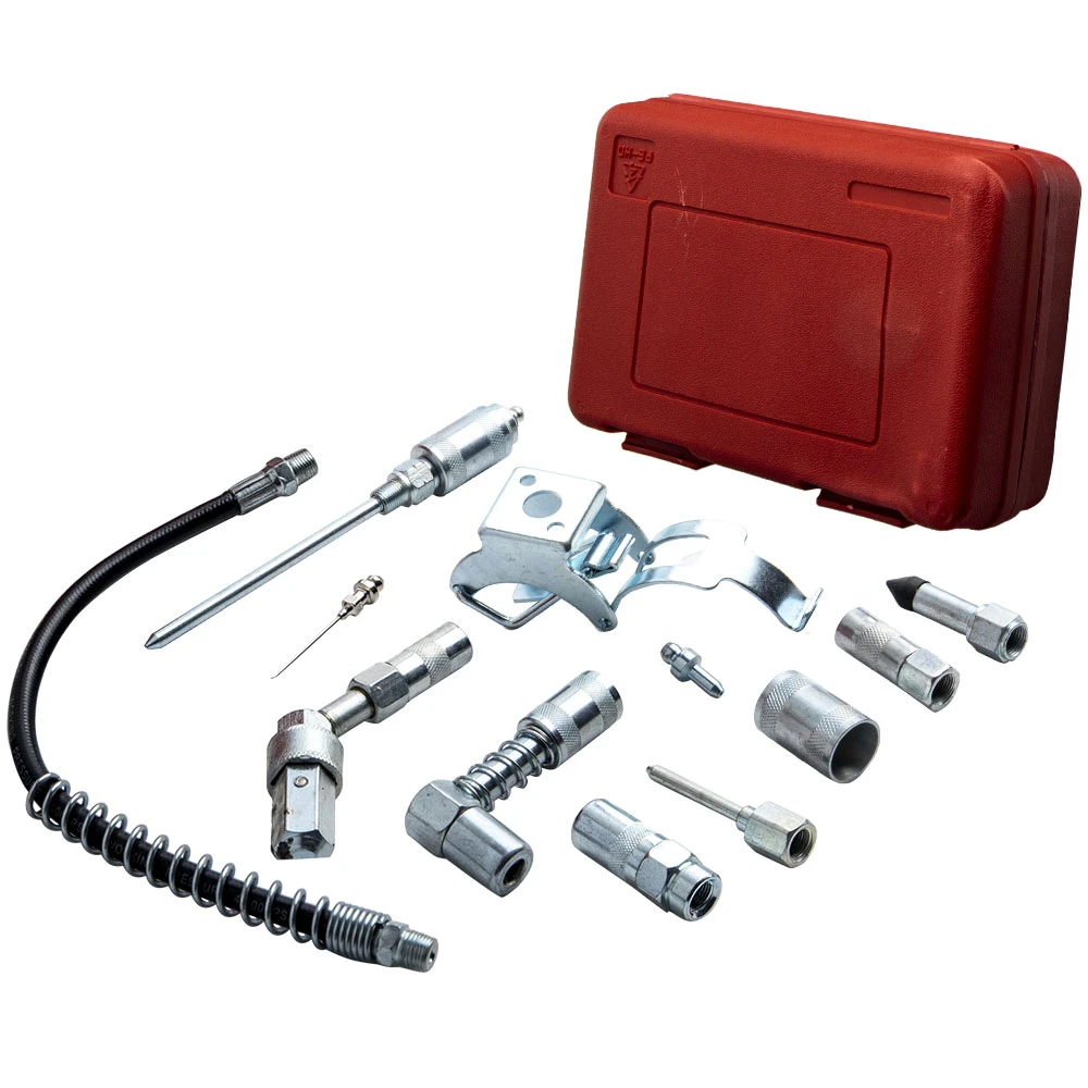 Lubrication Grease Gun Aid Hoses Couplers Fittings Needle Nose Adapter