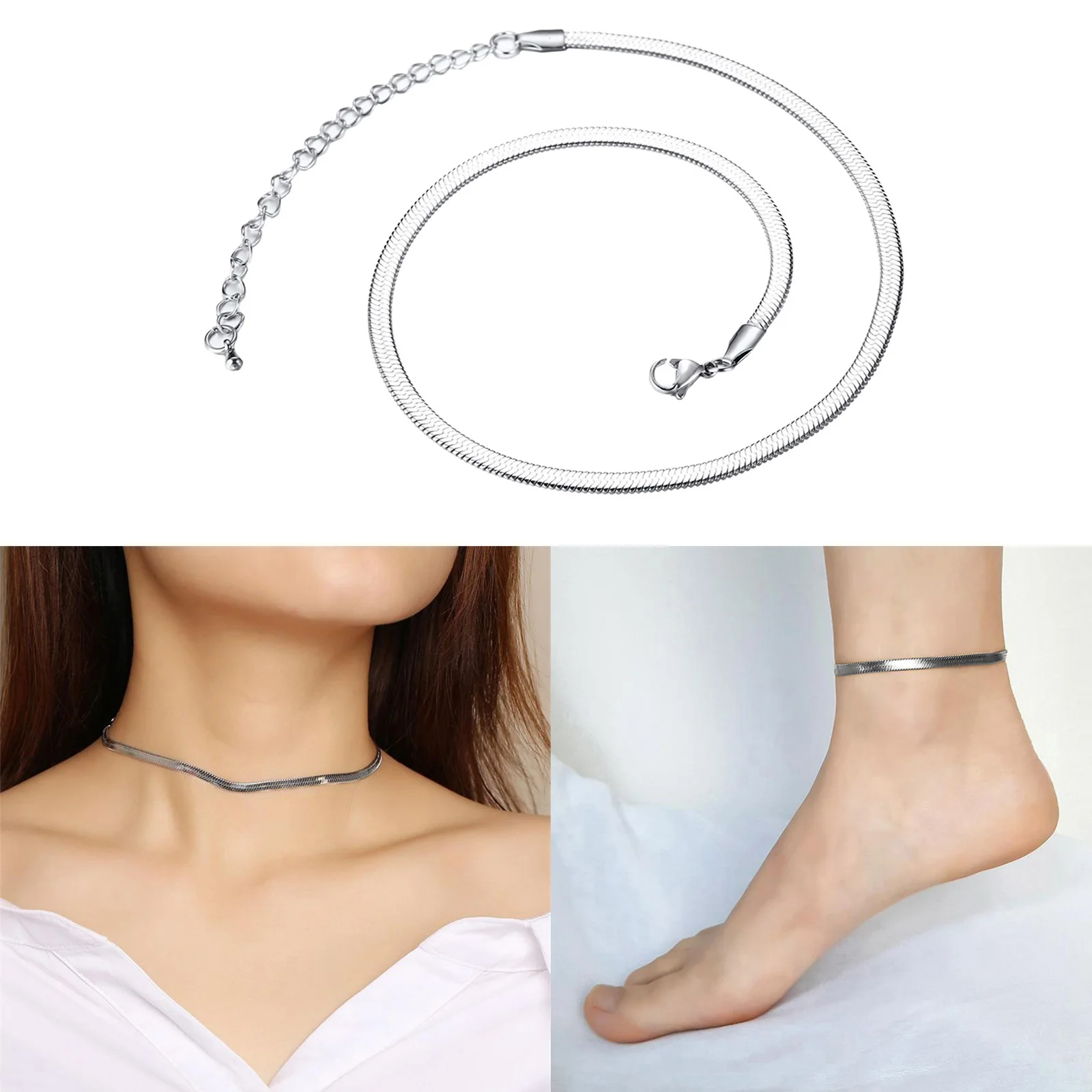 Stainless Steel 4mm Classic Hip Hop Chain Choker Necklace Link Jewelry New