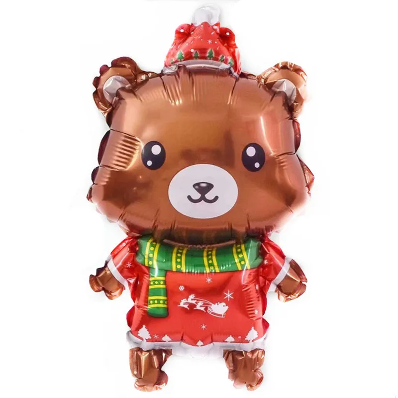 christmas bear 10 шт Мини Рождественские шары с утолщённой меховой опушкой, Globos Хэллоуина украшения, воздушные шары и снеговиком Лось Санта Клаус надувной шар игрушки - Цвет: christmas bear