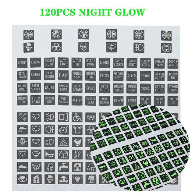 Rocker Switch Címke Matrica Áramköri Panel Fényes Autó Tengeri Csónak Teherautó Műszerkapcsoló Relék Dekorációs - Image 6