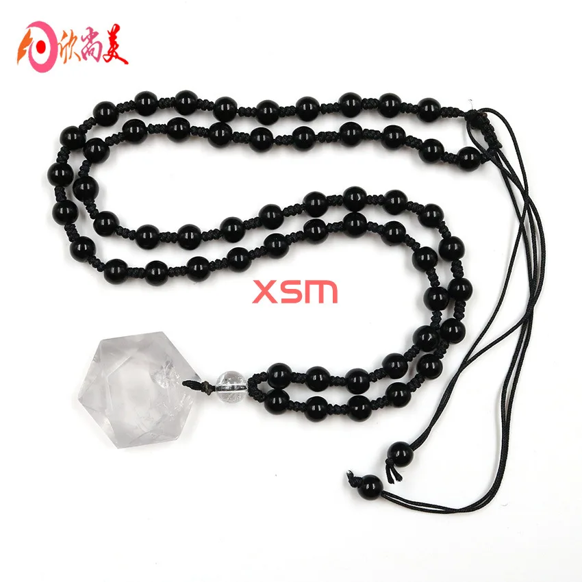 

Natural White Crystal Hexagram Pendant Women's Crystal Energy Stone Pendant Necklace Men And Women Couples Necklace Birthday Gif