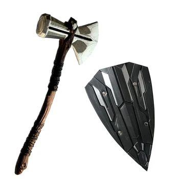 

1: 1 Thor Hammer Ax Weapons Cosplay Thor Thunder Assault Hammer Ax Stormbreaker Figure Model PU Toy 73cm Shield