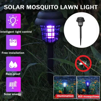 

Smuxi Solar Mosquito Killernight Light Outdoor Yard Garden Lawn Light Mosquito Repellent Insect Pest Bug Zapper Trapping Lamp