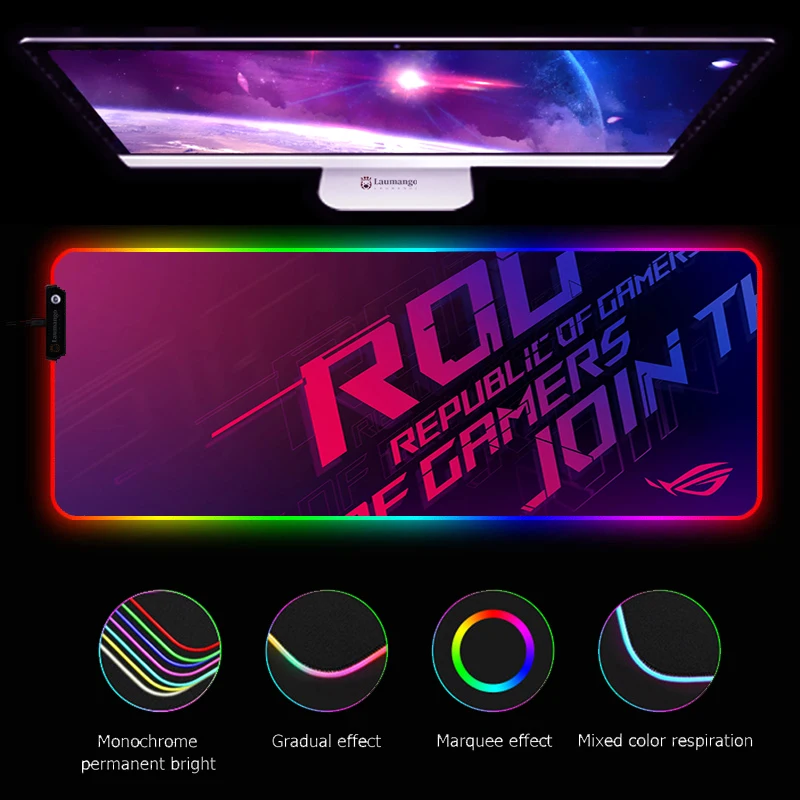 RGB коврик для мыши ASUS ROG игровой компьютерный большой клавиатура с подсветкой XXL