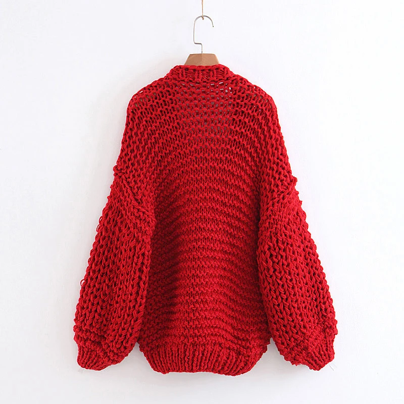 OMIKRON New Fashion Women Solid Ribbed Sweaters Cardigans Loose Knitted Autumn Winter Clothing Casual Sequins Plus Size Pull