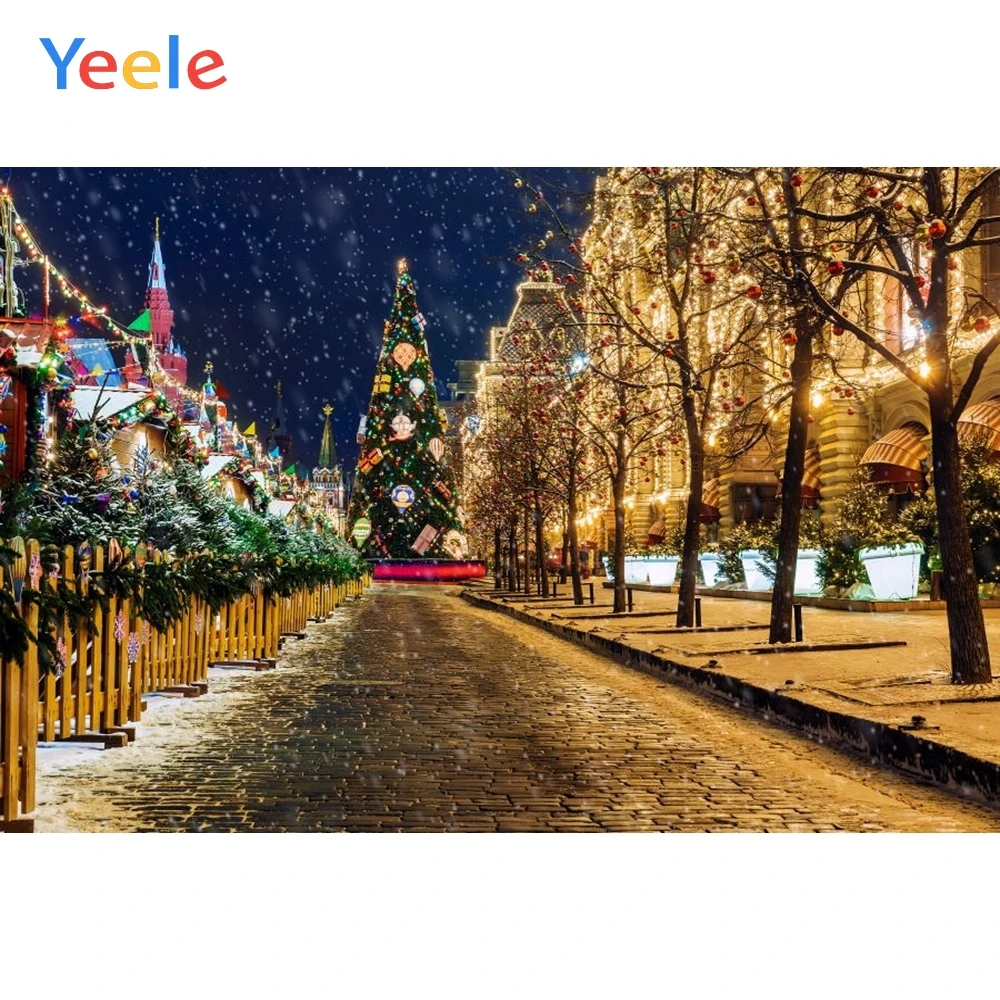 

Yeele Christmas Backdrop Winter City Scenery Newborn Baby Birthday Party Photocall Photography Background For Photo Studio