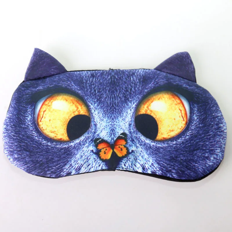 Cute Cat Sleep Mask Eye Mask Eyeshade Cover Shade Natural Sleeping Eye Patch Women Men Soft Portable Blindfold Travel Eyepatch - Цвет: 05