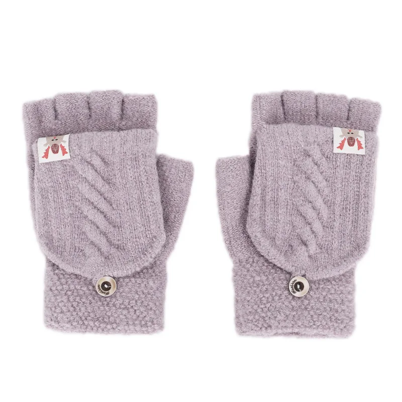 Guantes зимние перчатки женские зимние перчатки для девочек одноцветные перчатки из кроличьей шерсти мягкие теплые яркие цвета двойные женские перчатки - Цвет: Purpie