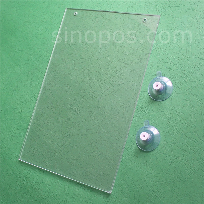 Glass Mount Acrylic Sign Holder With Suction Cups, A4 poster U frame hanger  clear plastic plexi window door wall display sleeve - AliExpress