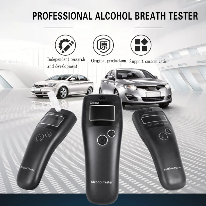 LAMJAD  Mini Digital LCD Screen Breath Alkohol Alcohol Tester alcohol breathalyzer ACT618 Bafometro Alcoholimetro