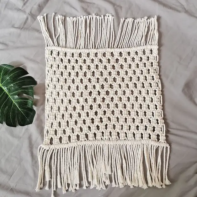 Us 18 75 33 Off Macrame Rug Area Rugs Nordic White Handmade Floor Carpet Photography Background Table Mat Holiday Christmas Decor For Hotel Home On