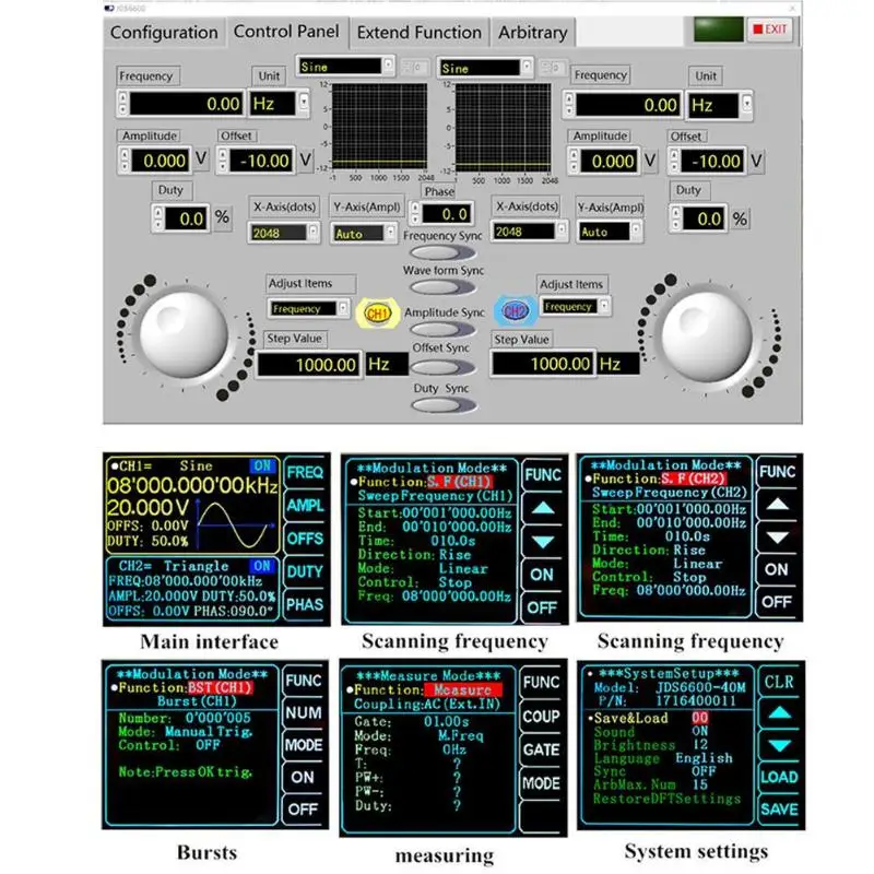 JDS6600 Series Digital Control Dual-Channel Frequency MeterDDS Function Signal Generator Arbitrary Sine Waveform Frequency Meter