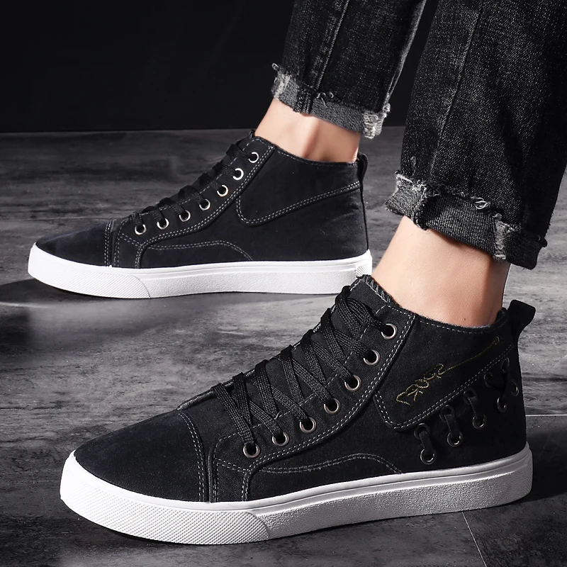 

New men's shoes casual shoes tide shoes Korean version of the trend shoes wild canvas fashion non-slip high-top shoes