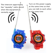 2 шт. умная детская игрушка с питанием от аккумулятора длинный Диапазон Открытый прочный портативный Семейный случайный цвет детские наручные часы рация