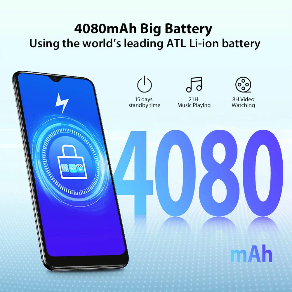 Смартфон Blackview A60 экран 6 1 дюйма 19 2:9 Full Waterdrop аккумулятор 4080 мА*ч Android 8.1 ПЗУ Гб 16