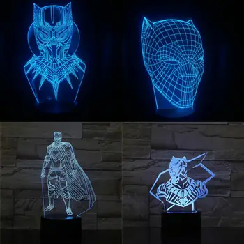 

Black Panther 3D LED Lamp Atmosphere Lighting Night Light Colors Bulbing Sensor Cool Gift For Boys Lover Bedroom Desk Decoration
