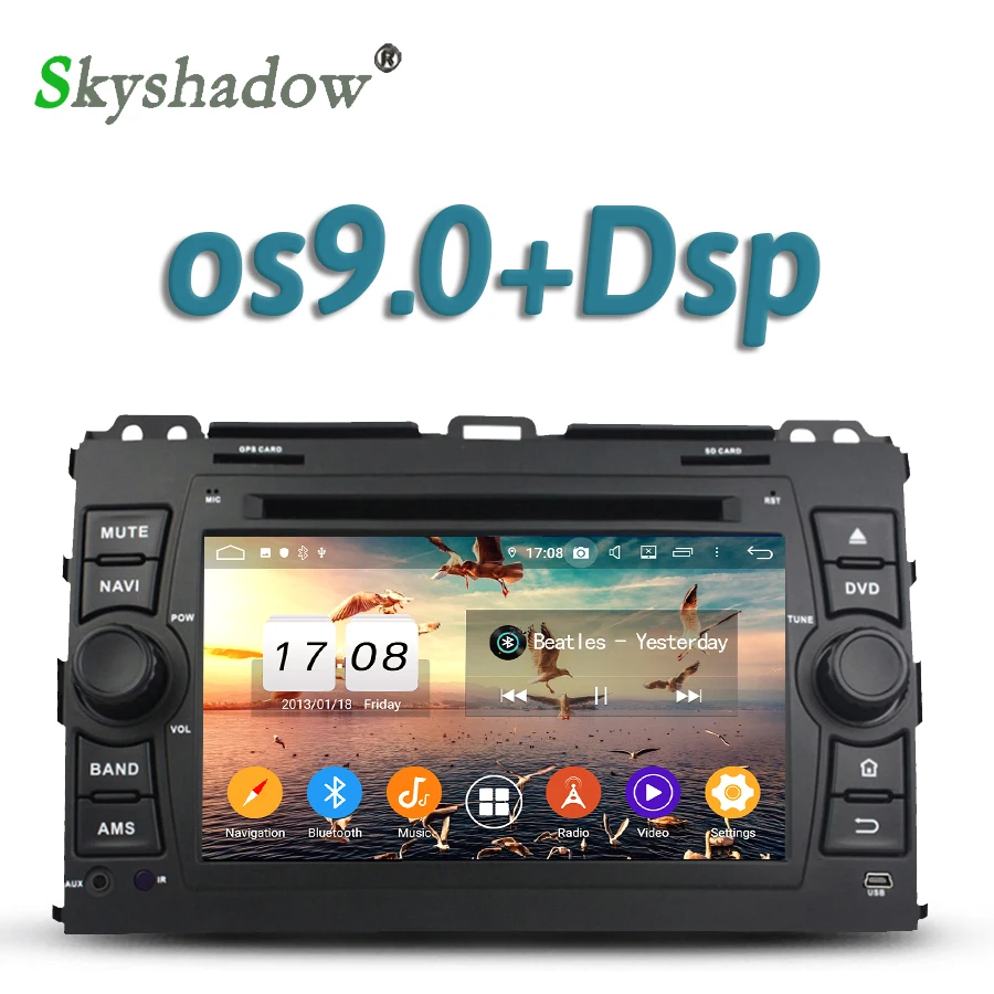 DSP автомобильный DVD плеер Android 10 4G + 32GB 8 Core Wifi Bluetooth 5 0 RDS радио GPS карта для Toyota Prado Land