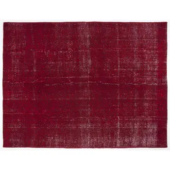 

Handmade Red Vintage Overdyed Turkish Area Rug 224x293 Cm-7'4''X9'7''
