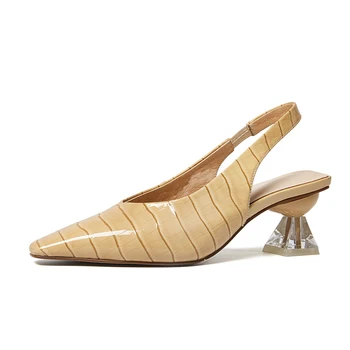 

New High Heel Pumps for Women Office Shallow Back Strap Shoes Basic Solid Outside Thin Heel Women Pumps