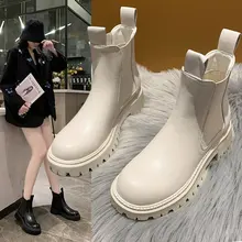

Spring 2022 ladies elegant white ankle boots female high heel platform shoes black gothic leather punk ankle boots