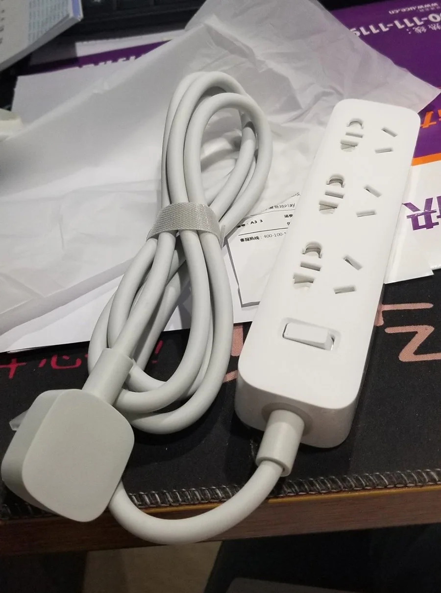 Original Xiaomi Mijia Power Strip 1.8m Cable 3 Extension Socket Power Converter Adapter Mi Electrical Socket Basic Version (24)