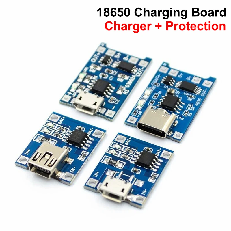 5 в 1 а Type-c/Micro/Mini USB 18650 быстрая зарядная плата с защитой и двумя функциями 1A Li-Ion TP4056