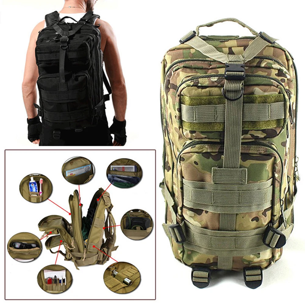 35L Large Outdoor Hiking Camping Travel Backpack Military Tactical Rucksack Bag 