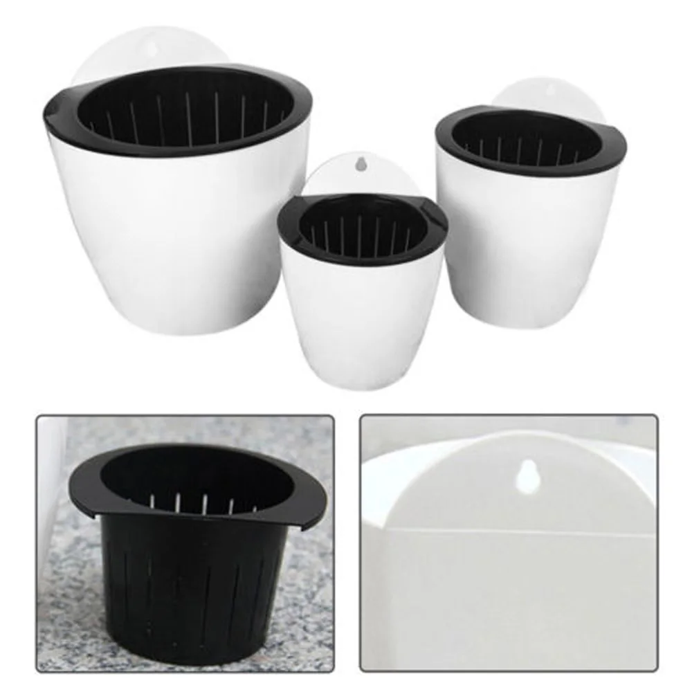 Resin Self-watering Plant Flower Pot Wall Hanging Planter House Garden Decor New